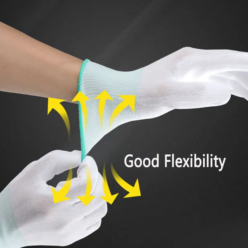 NMShield ECO-Friendly Safety Hand Protective Gloves Men Pu Coated Nylon Palm Work Gloves EN388 4131X