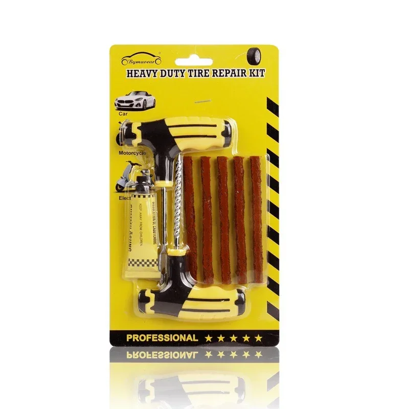 طقم تصليح إطارات السيارة أدوات التوصيل ثقب الإطارات في حالات الطوارئ لشرائط الإطارات اثارة الغراء مجموعة أدوات إصلاح اكسسوارات السيارات #6