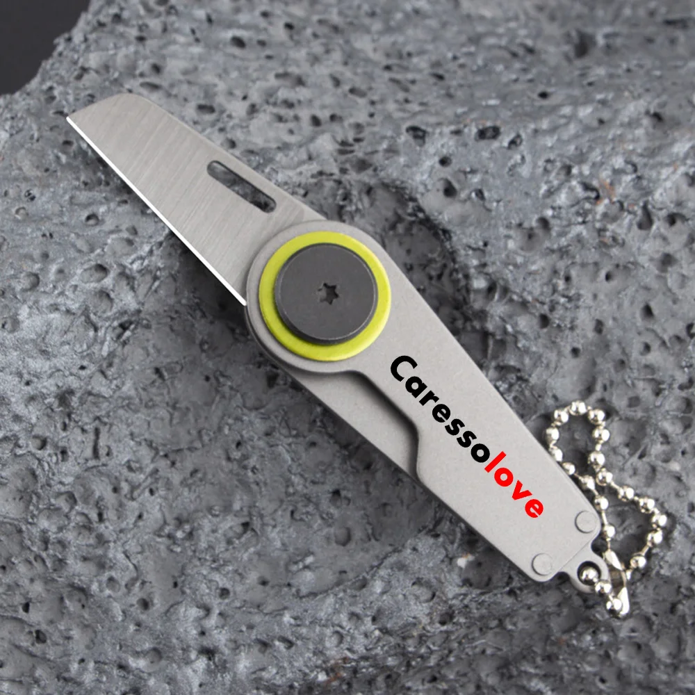 Caressolove Pequena Faca Dobrável Edc Box Cutter Outdoor Camping Jackknife Autodefesa Bolso Utility Aço Inoxidável