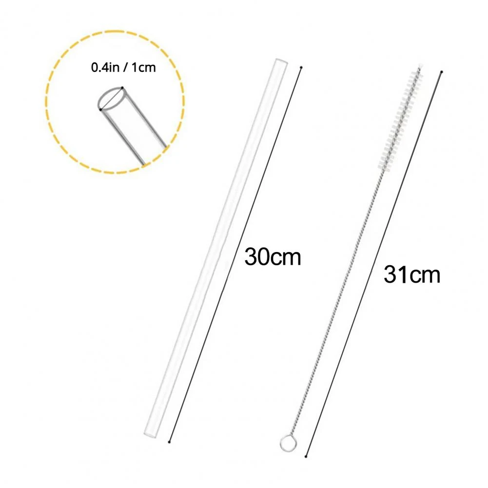 직경 1cm 진공 컵 빨대 및 청소 브러시 ​​40oz 절연 여행용 컵 빨대 교체 재사용 가능 31cm 길이