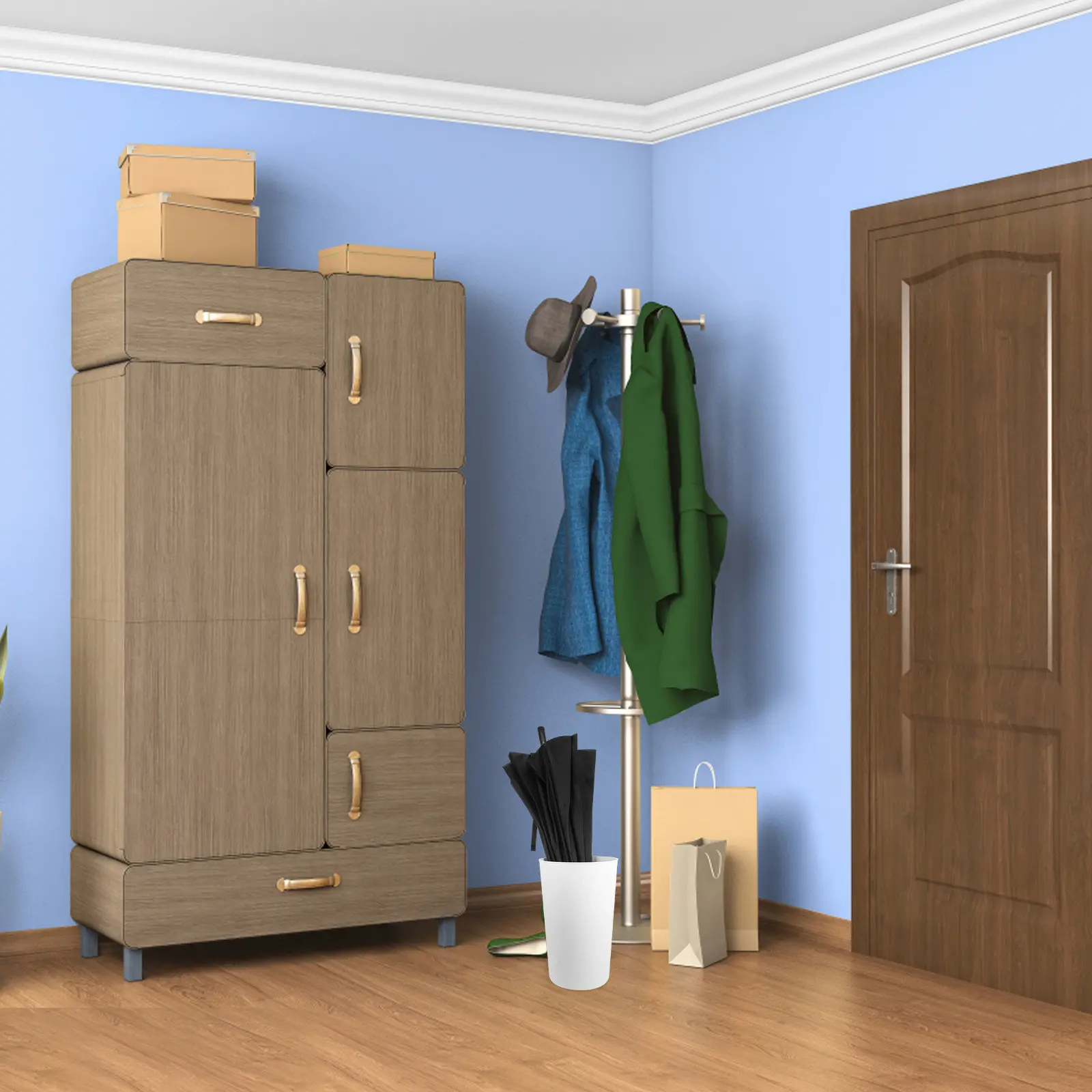 

Large Capacity Umbrella Storage Bucket Plastic Umbrella Holder for Entryway Home Office Freestanding Organizer with Water