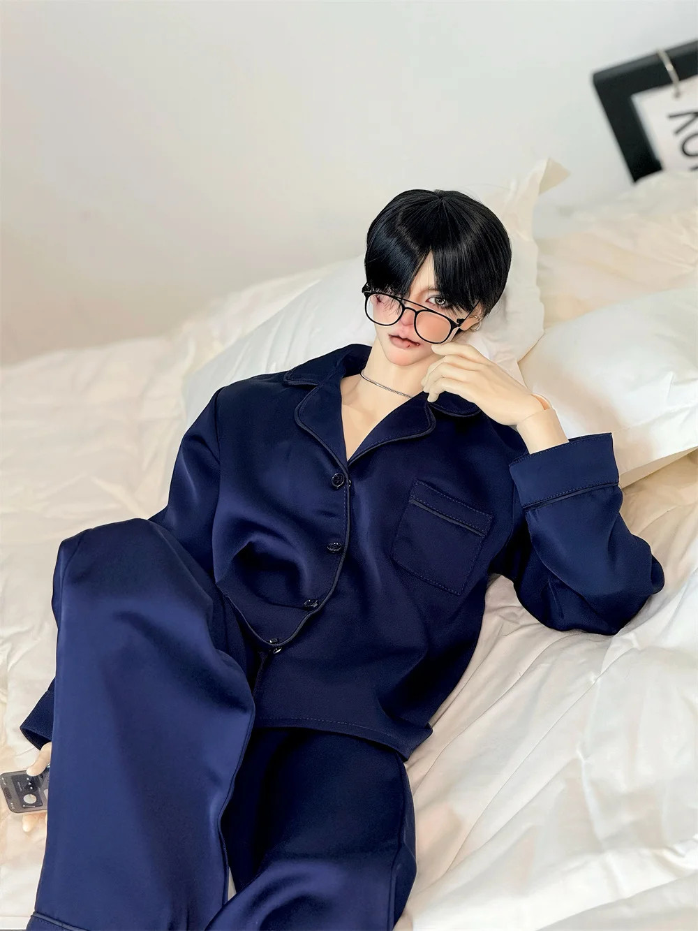 ID75 Pyjamas Vielseitiger, entspannter, mehrfarbiger Pyjama Spot-Inventar Unisex-Langarm-Set Loungewear BJD-Kleidung Puppenzubehör