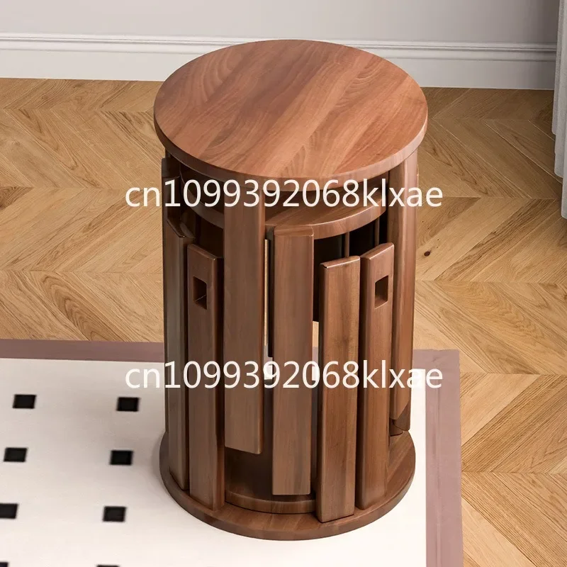 Stackable stool log stackable music solid wood round stool coffee table household