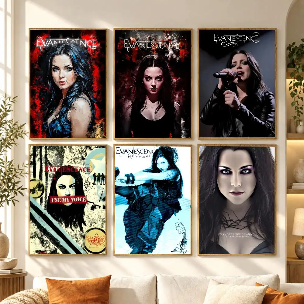 E-Evanescence A-Amy Lee Powerful Poster Premium Modern Waterproof Wall Art Pictures for Bedroom Living Room Bar Decor