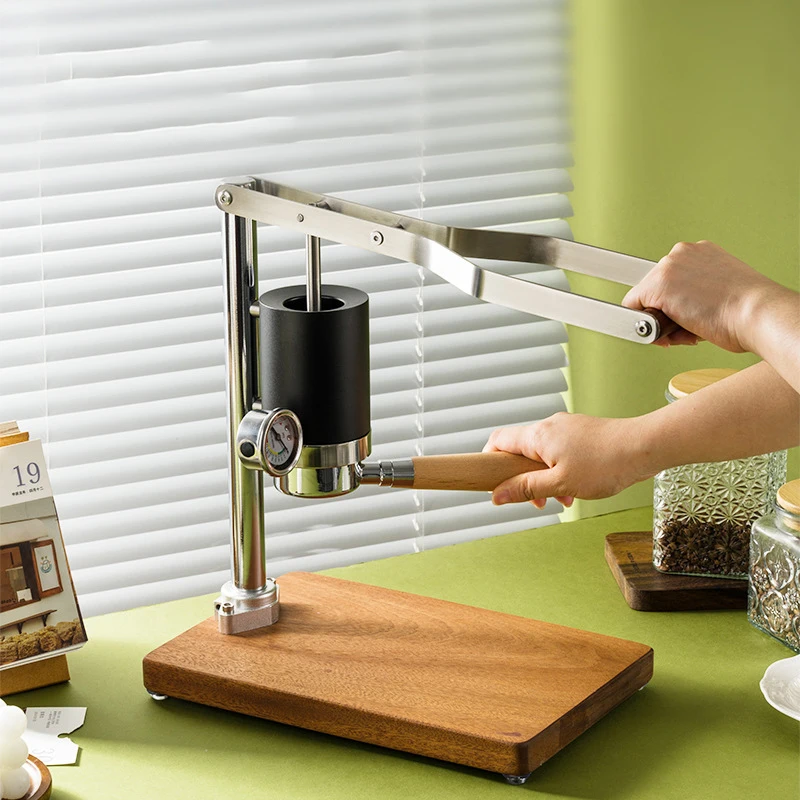 #*forManual Espresso Machine Retro Design High-Pressure Extraction Rich Oil Content Integrated Hand Lever Coffee Maker