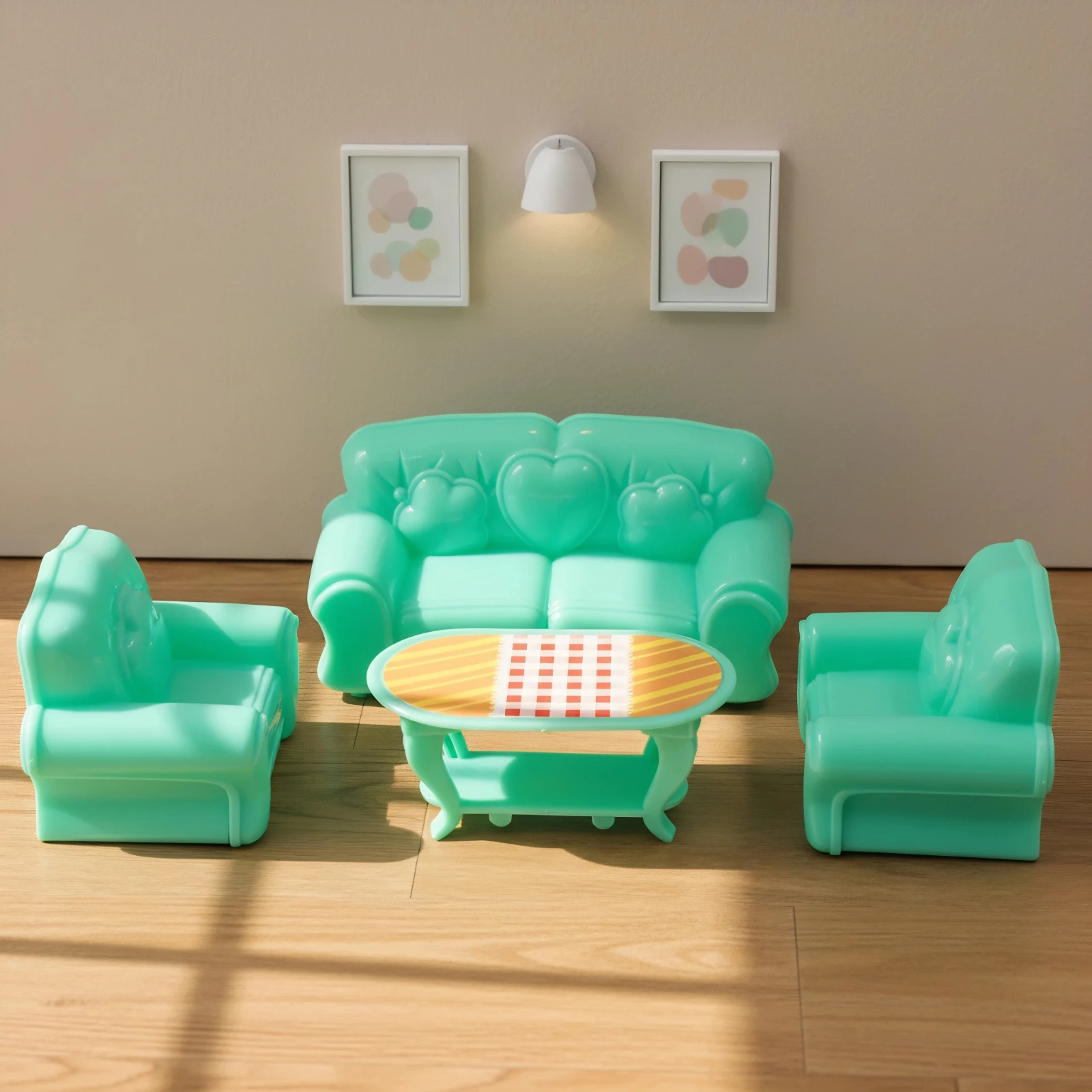 미니 인형의 집 장난감 세트, 아이들에게 완벽한 선물, 상상력 넘치는 놀이를 위한 튼튼한 디자인, 식당 및 침실 용품 포함