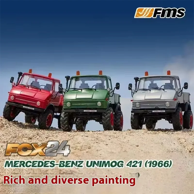 Fms New 1/24 4wd Unimog Fcx Series Off Road Rc Climbing Car Remote Control Electric Simulation Car Model Adult Toys Gift