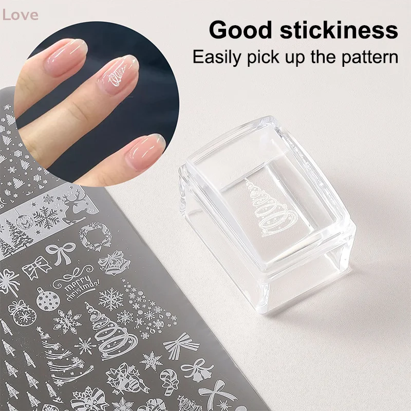 [L&P] قالب قالب الأظافر مكشطة ختم شفافة قابلة للمسح أداة طباعة ختم الأظافر الفرنسية طلاء الأظافر