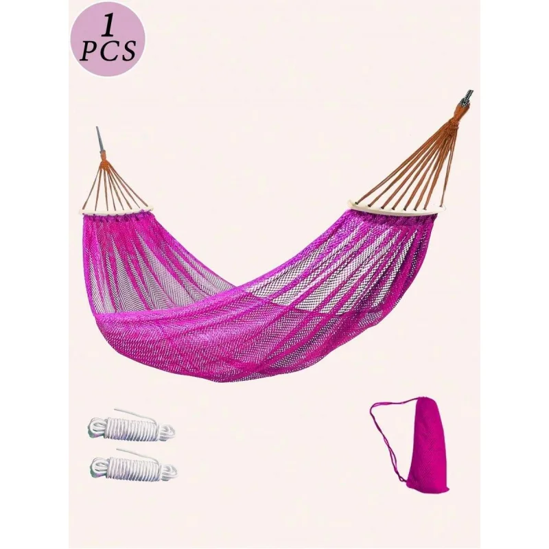1 Piece Summer Ice Hammock - Double Wide With Storage Bag, Portable Anti-Rolling Design, Breathable Mesh For Outdoor Camping