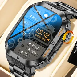 Montre intelligente militaire pour homme, appel Bluetooth, fréquence cardiaque, mode sport, suivi des activités, extérieur, iOS, Android, 100 +