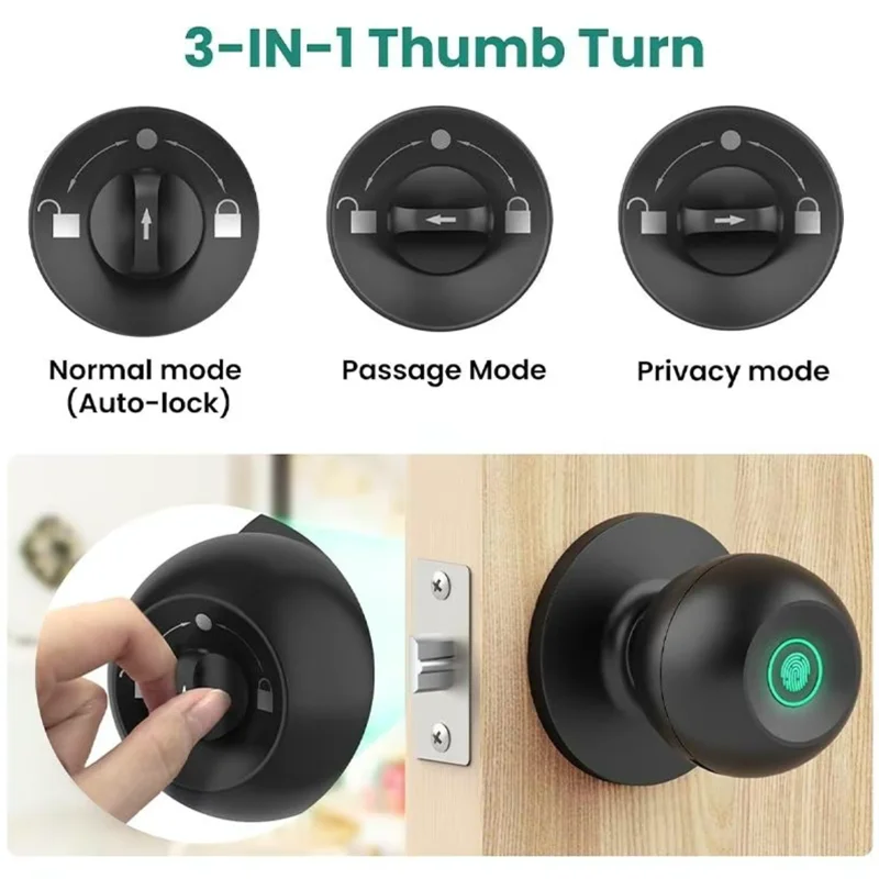 Bluetooth Tuya APP Control Smart Door Lock Keyless Door Handle Fingerprint Digital Electronic Door Lock