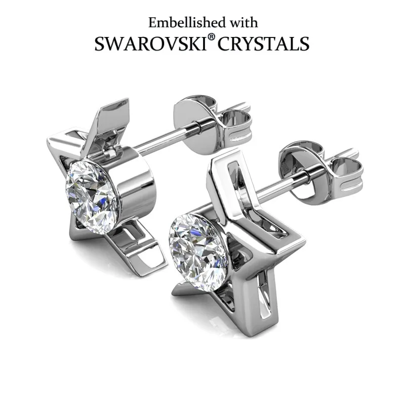 

Daisini Серьги со звездами из стерлингового серебра 925 пробы и кристаллами Сваровски, женские ювелирные изделия из белого золота 18 карат, вневременной дизайн