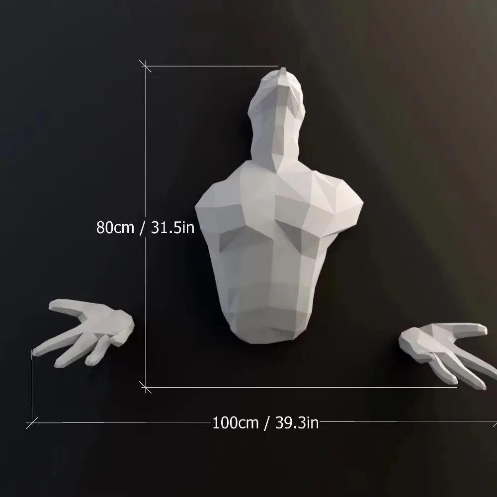 

Реборн Человек вырыв из стены 3D бумажная модель ручной работы DIY Papercraft домашний декор гостиная украшение стены творческое искусство игрушки