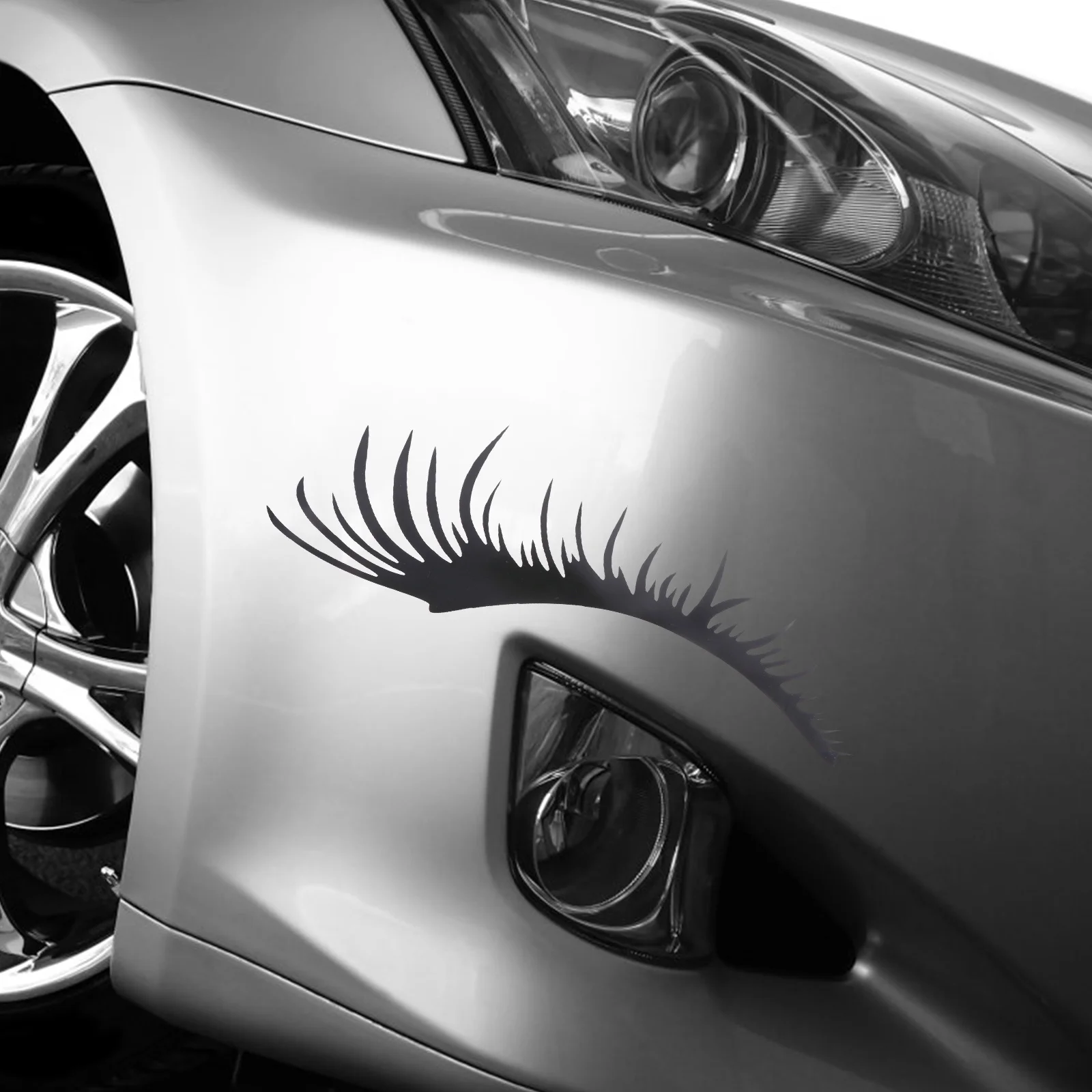 

2Pairs Car Headlight Sticker Eyelashes Eyebrow Durable Pet Material Easy Apply Car Styling Scratch Protection Body Decoration