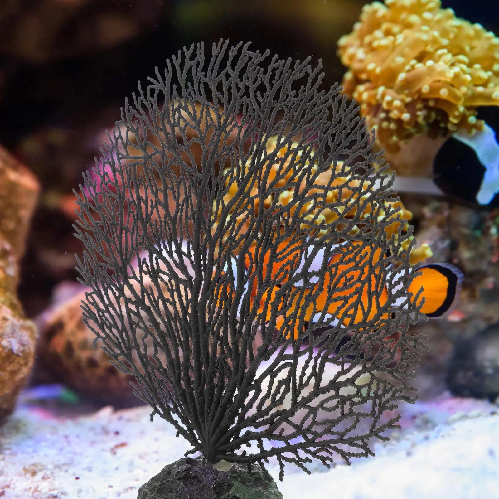 

Simulated Coral Wall PVC Black Decor Artificial Plants for Aquarium Fish Tank Desktop Landscape Underwater Pet Supplies Wear
