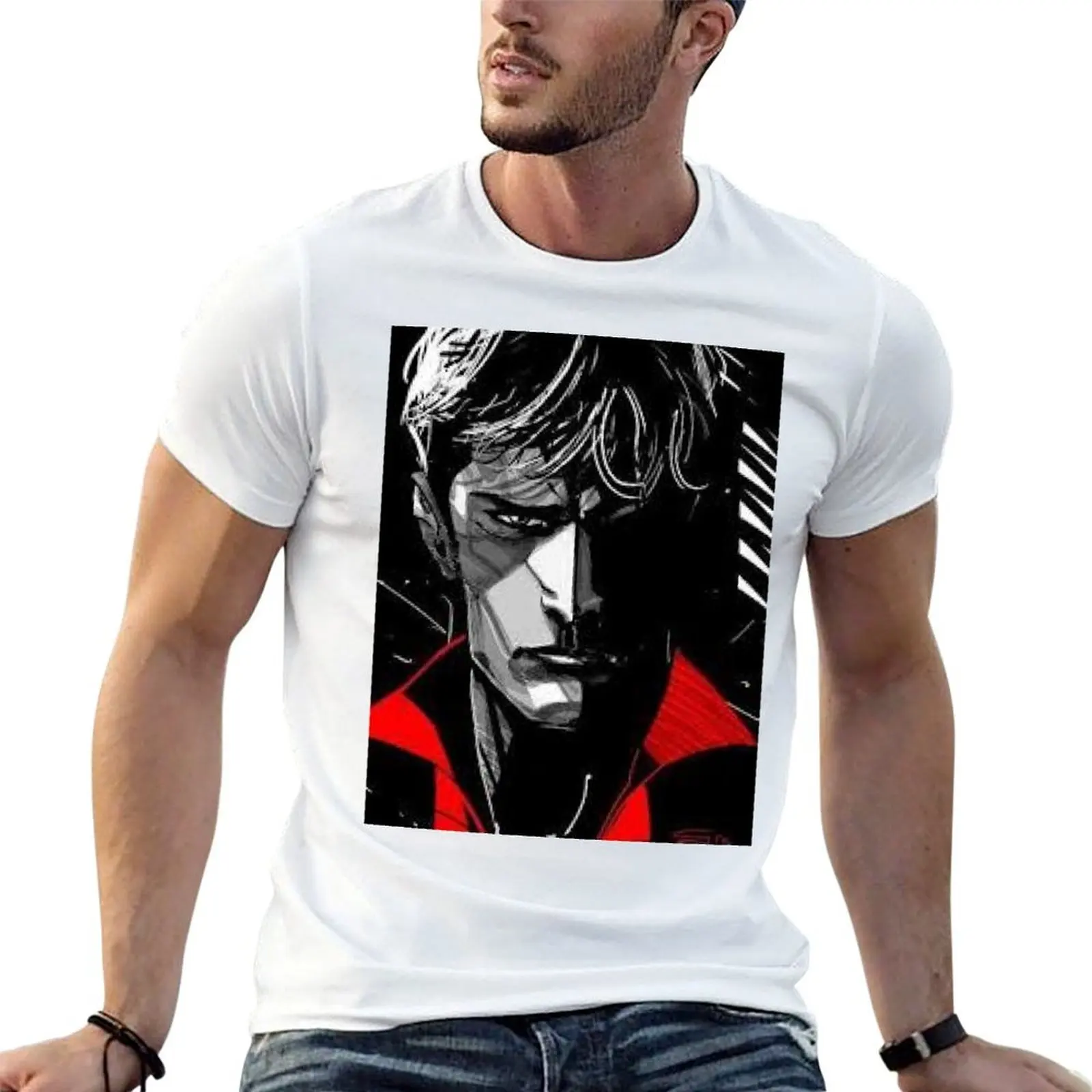 Camiseta masculina Dylan Dog, camiseta gráfica masculina, camiseta de algodão 100% para homem, camiseta slim fit