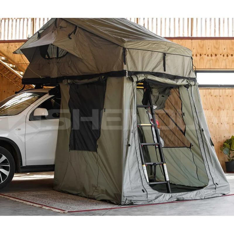 Truck Car Roof Top Tent Camping Tent Waterproof 4x4 Off-road Travelling Foldable Car Camping Soft Roof Top Tent 4 Person Annex