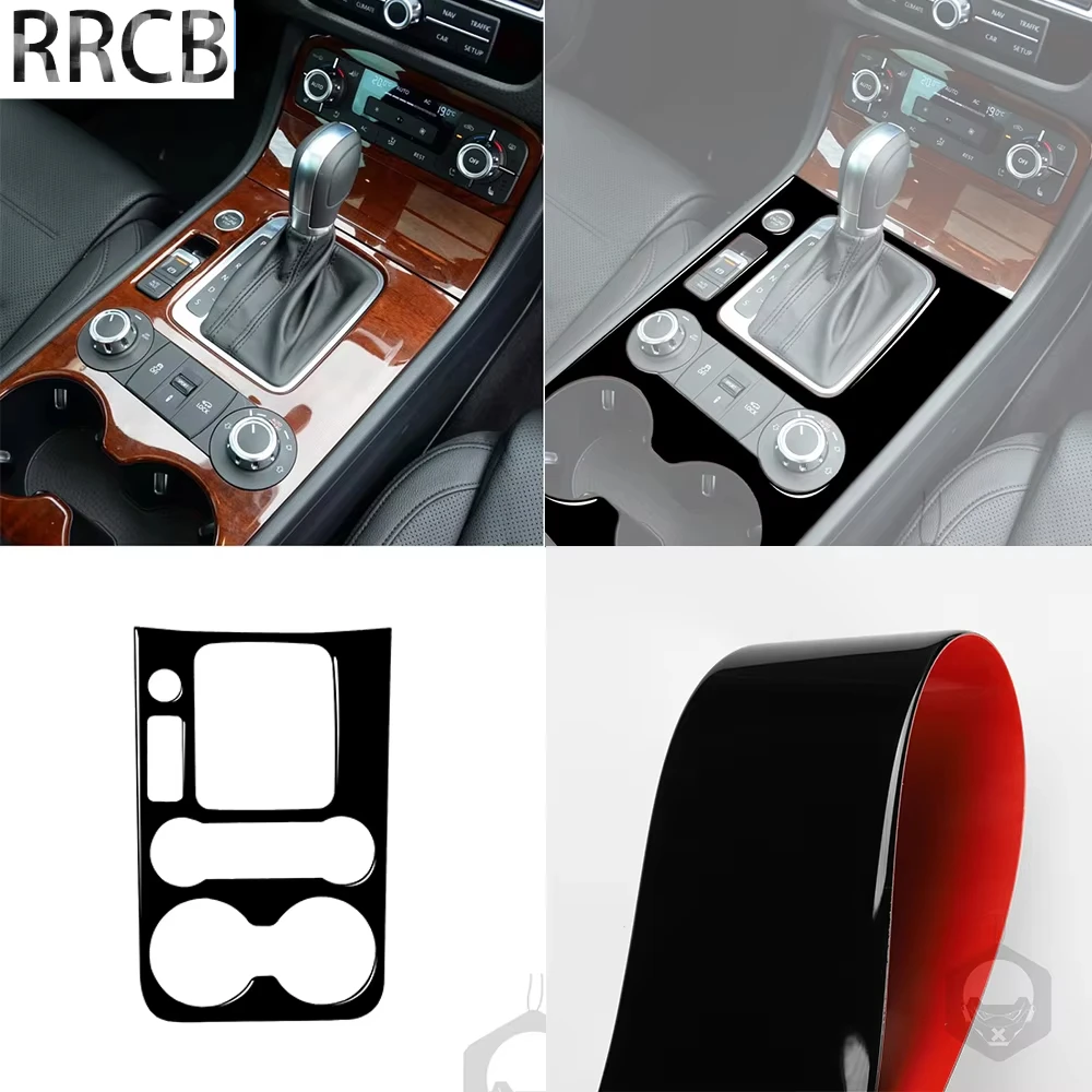 

For VW Touareg 7P MK2 2011 2012 2013 2014 2015 2016 2017 2018 Gear Shift Panel Car Interior Accessories Piano Black Stickers