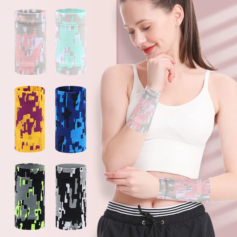 Men Women Knitted Towel Fabric Breathable Compression Wrist Guards Support Brace for Basketball Badminton Fitness Weightlifting