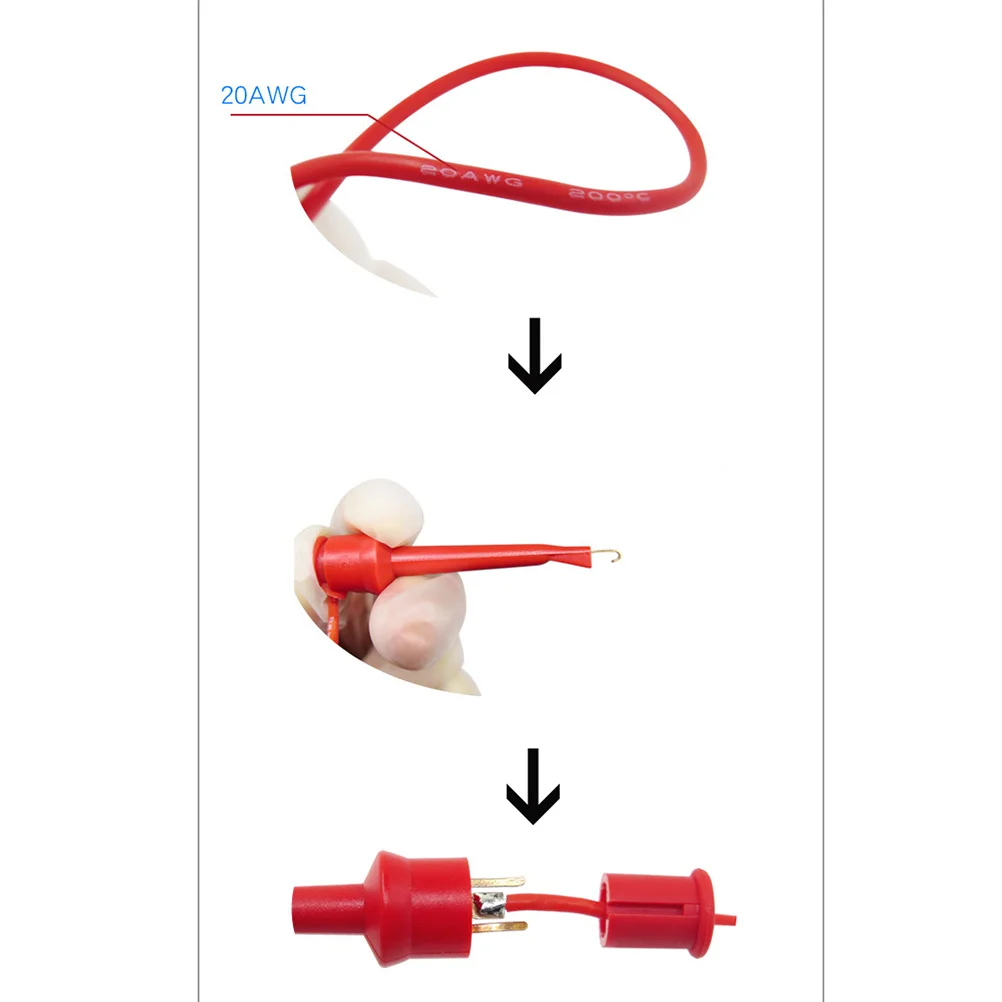 

5Pcs Electrical Testing Hook Multimeter Probe Kit Easy Install Safety Insulation Plastic Boots Red Black Blue Yellow Green