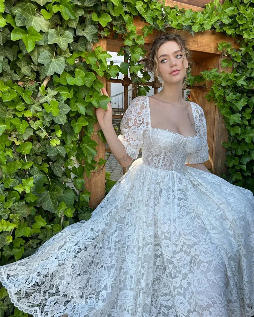 Lena-Robe de Rhen dentelle blanche à manches courtes, nœud, fermeture éclair au dos, robe sans bretelles pour la rentrée scolaire