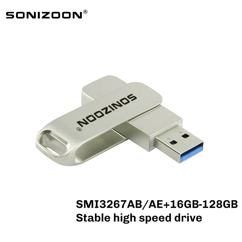 TEN-unidad Flash USB giratoria de Metal, PenDrive de alta velocidad estable con logotipo personalizado, SMI, 16GB
