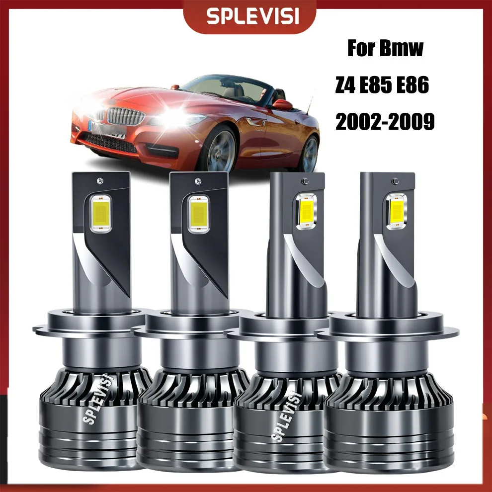 4Pc H7 LED Headlight Bulb Main Dipped Beam Xenon White No Error For Bmw Z4 E85 E86 2002 2003 2004 2005 2006 2007 2008 2009