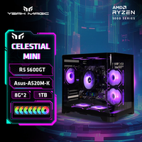 YEAH MAGIC Gaming Desktop AMD Ryzen 5 5600GT 3.9GHz 16GB(8G*2) DDR4 3200 1T NVME SSD ARGB 7 Fans Win 11 Home Gamer Desktop WIFI6