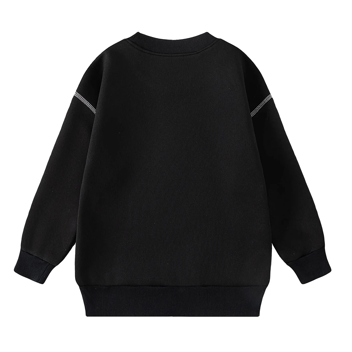 Herbst- und Winter-Kinder-Hoodie in einfarbiger Ausführung, modisch, mit freiem Schulterbereich, für Jungen und Mädchen, lässiger Sport- und Alltagsshirt, vielseitig kombinierbar. – Detail 5