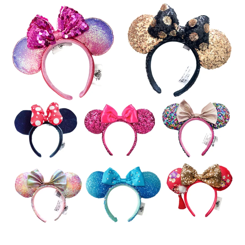 Disney Minnie Mouse Ear Headband 2023 New Loungefly Ears Christmas Snowman Headdress Cosplay for Adults Kids Hair Accessories