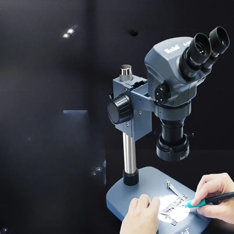 Mobile phone maintenance microscope, binocular, three eye, high-definition stereo vision, continuously zooming 7-50x LED light