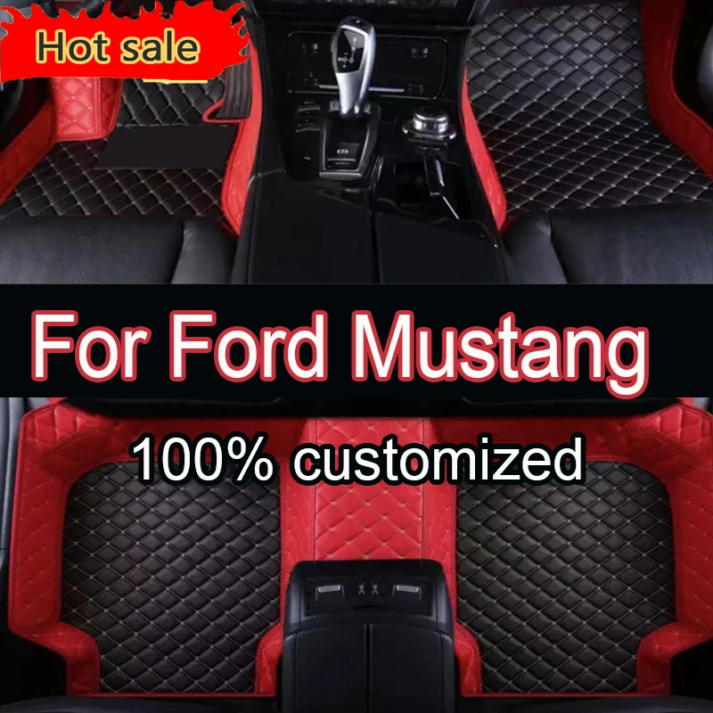 Car floor&Trunk mats for Ford Mustang 2015-2022 16 17 18 19 20 21 Custom foot Pads automobile carpet cover interior accessories