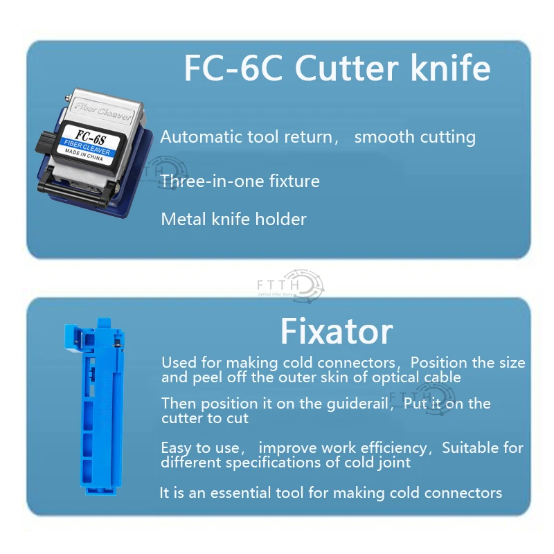 Kit di attrezzi in Fibra ottica con misuratore di potenza Fibra ottica e localizzatore visivo di guasti da 10mW FC-6S strumento FTTH nero