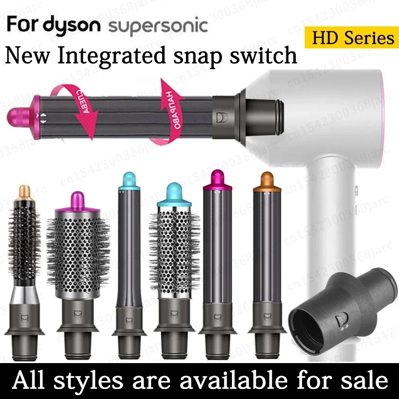 Upgraded Adapter Hair Dryer Automatic Curling Nozzle For Dyson Supersonic Nural HD16 HD15 Cylinder Comb Hair Dryer Accessories