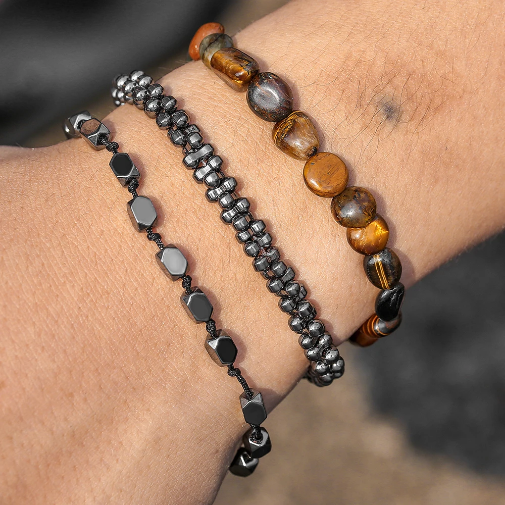 شخصية جديدة حجر الطاقة الرجال دعوى سوار خاص على شكل حجر المرارة الأسود سوار مطرز سوار حار بيع #4