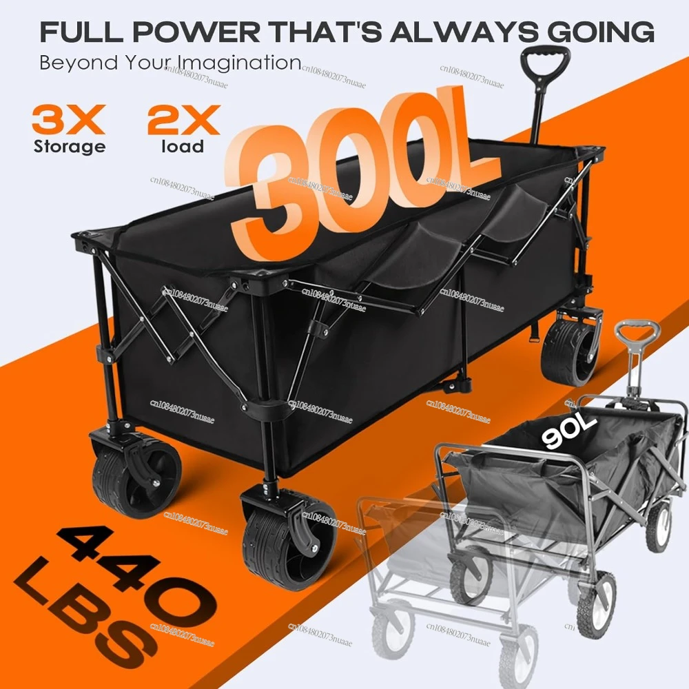 Conquer The Beach with Our 300L Extendable Folding Cart, Ideal for Sporting and Camping