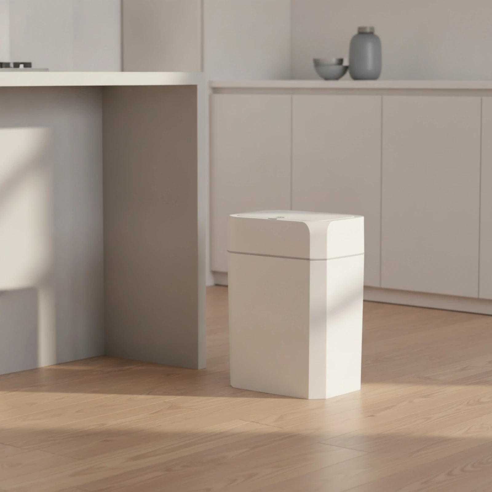 Motion Sensor Trash Can Compact Touchless Trash Can Motion Sensor Bin Rectangular Automatic Waste Bin Plastic for Bathroom