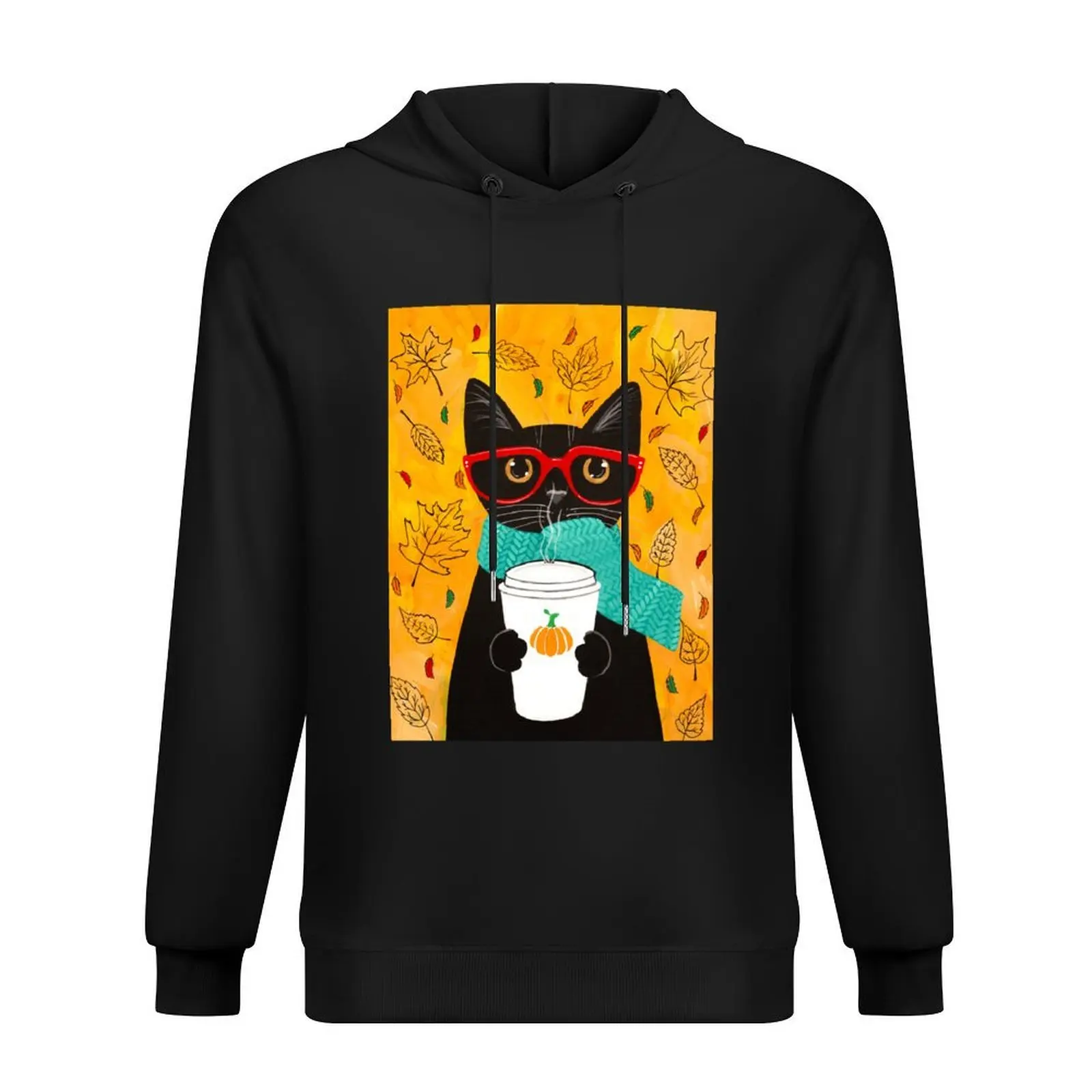 

Autumn Pumpkin Coffee Cat Hoodie clothes for men aesthetic clothing mens clothes japanese style man hoodie