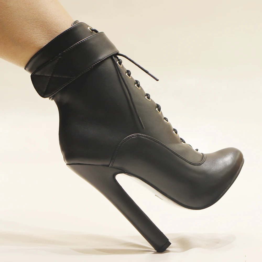 

6inch High Heels Cosplay Crossdresser Vintage Ankle Boots Unisex Size36-46