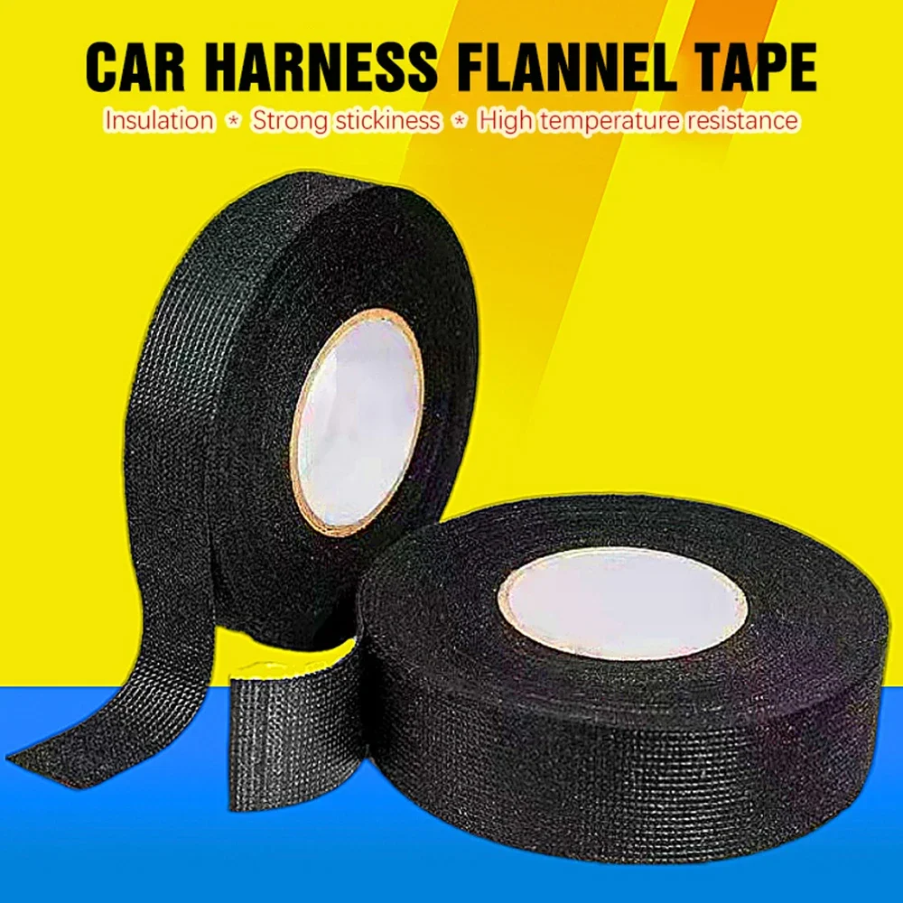 15M Heat-resistant Flame Retardant Tape Coroplast Adhesive Cloth Tape For Car Cable Harness Wiring Loom Protection Dropshipping