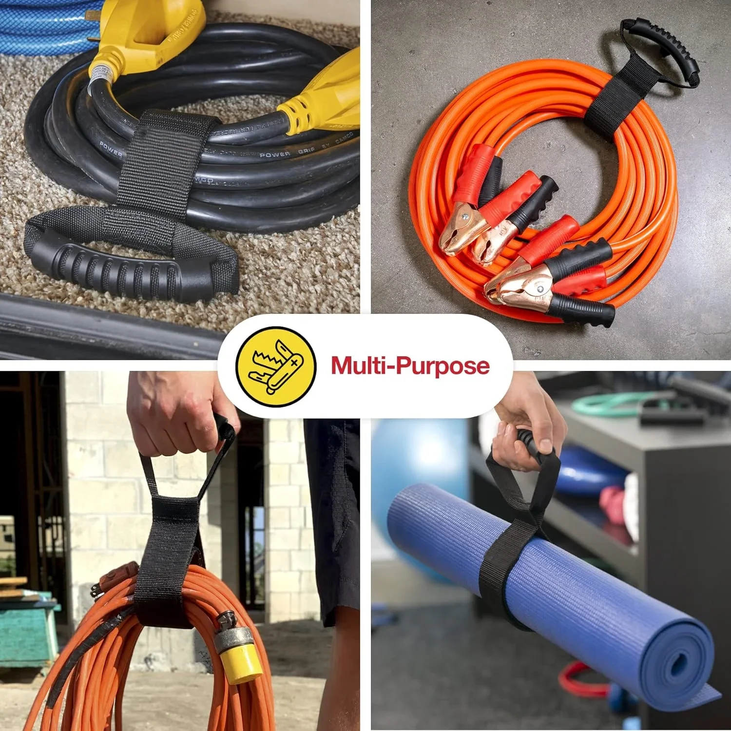 Organizer Holder with Handle Wire Manager Power Cord Management Nylon Heavy Cord Storage Straps for Cables Hoses view 4