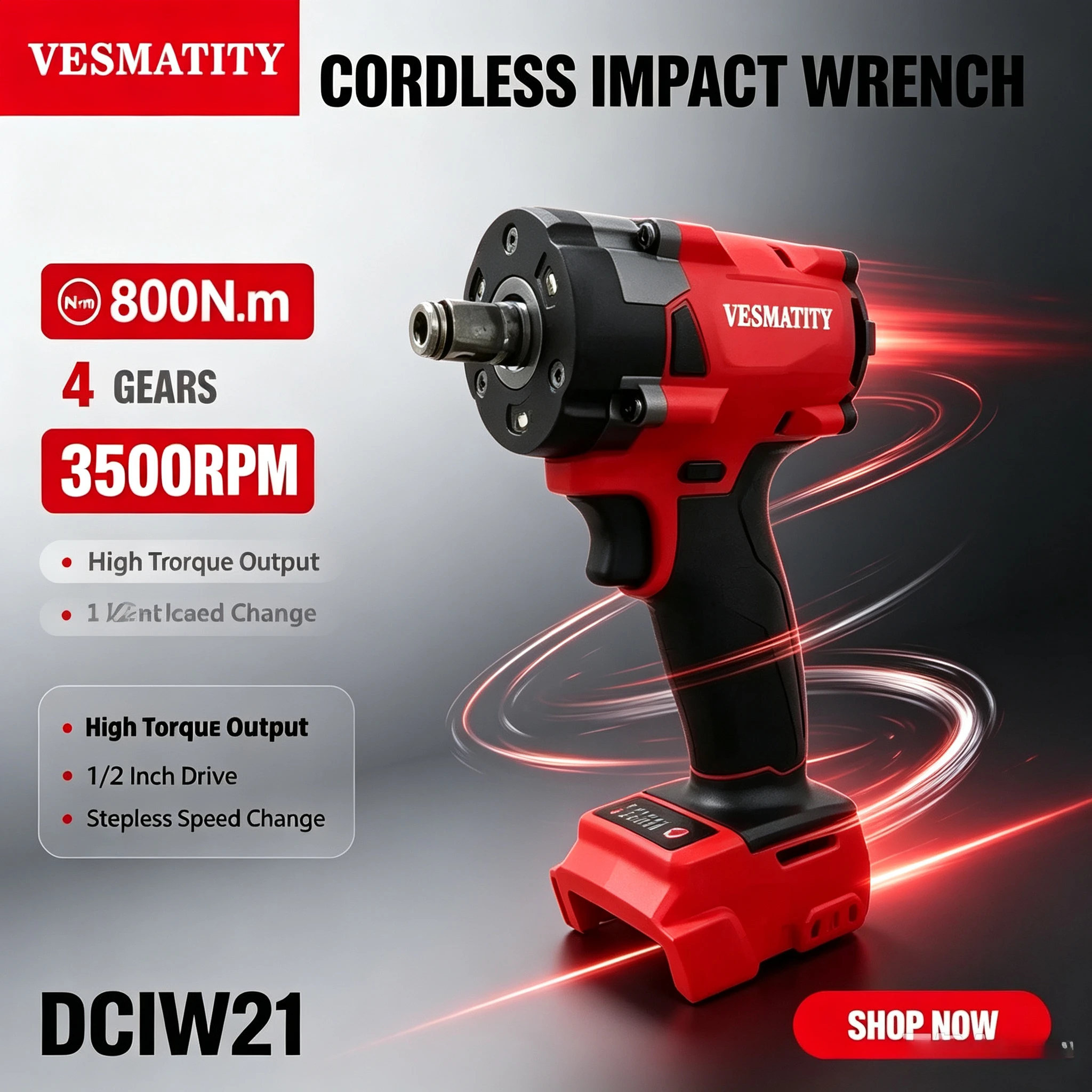 Cordless 1/2 Electric Wrench Car Truck Repair Screwdriver Impact Drill Rechargable Fit Milwaukee  Battery
