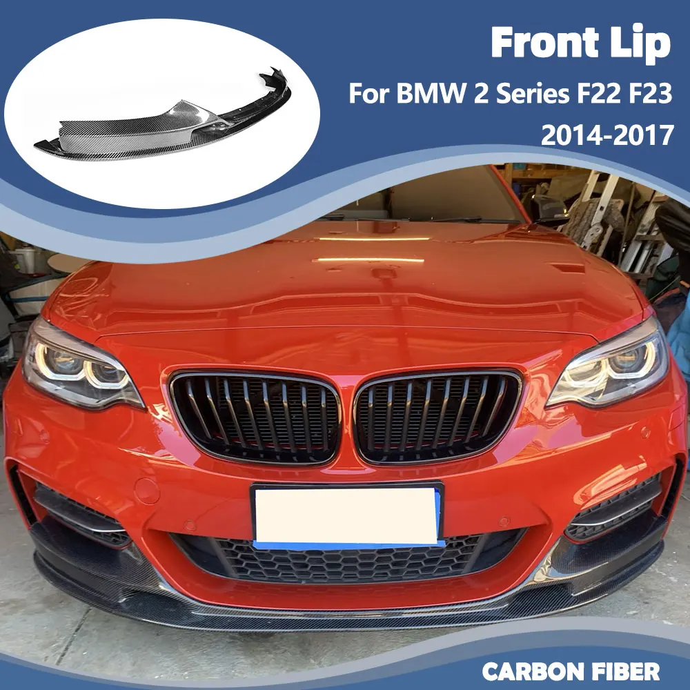 

Carbon Fiber Front Bumper Lip Spoiler Chin for BMW 2 Series F22 F23 M Sport 220i 230i 235i 2014-2017 FRP Front Lip