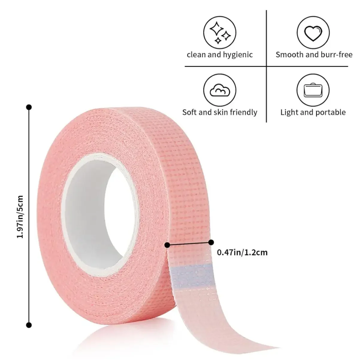 8Roll Pink Eyelash Extension Paper Tape Lint Breathable Non-woven Cloth Adhesive Tape for False Lashes Patch Supplies wholesale