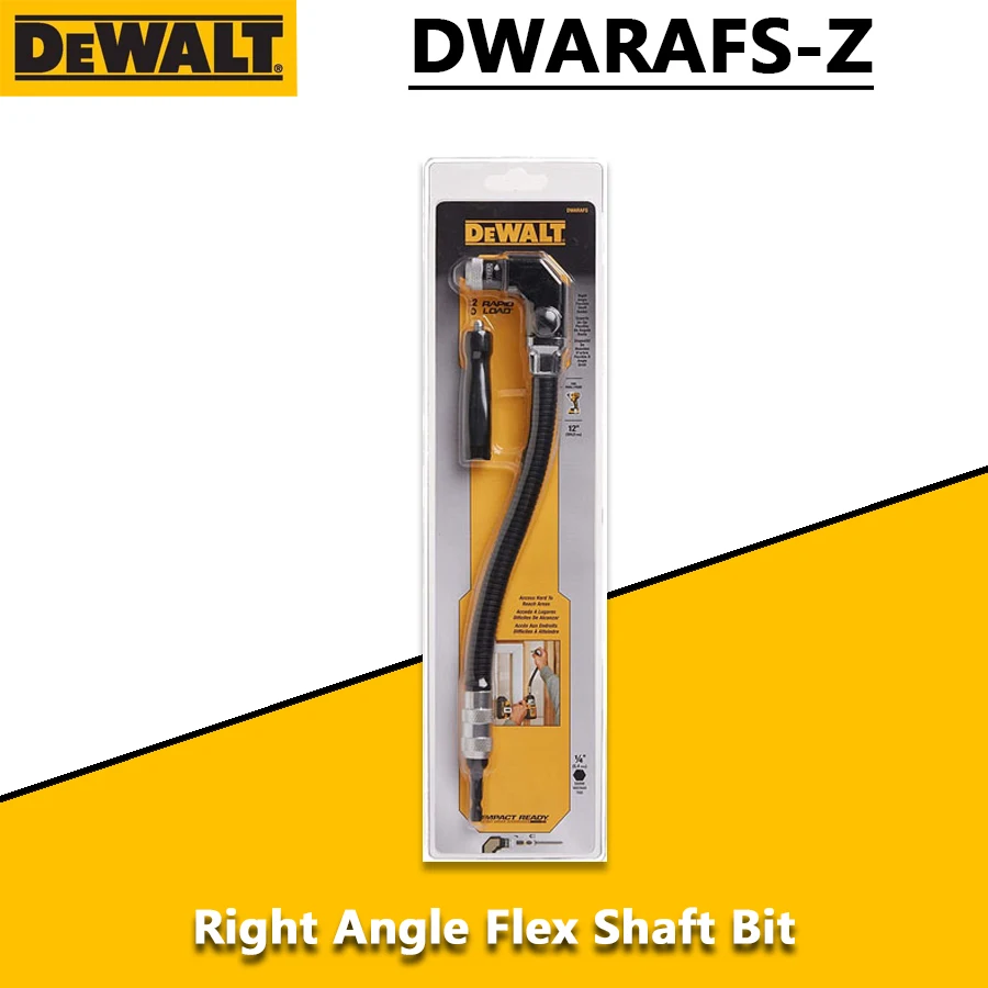 DEWALT DWARAFS 300MM Hose Adapter DWAMRASET Right Angle Drill Adaptor FlexTorq 4-in-1 System Flexible Shaft 12-Inch