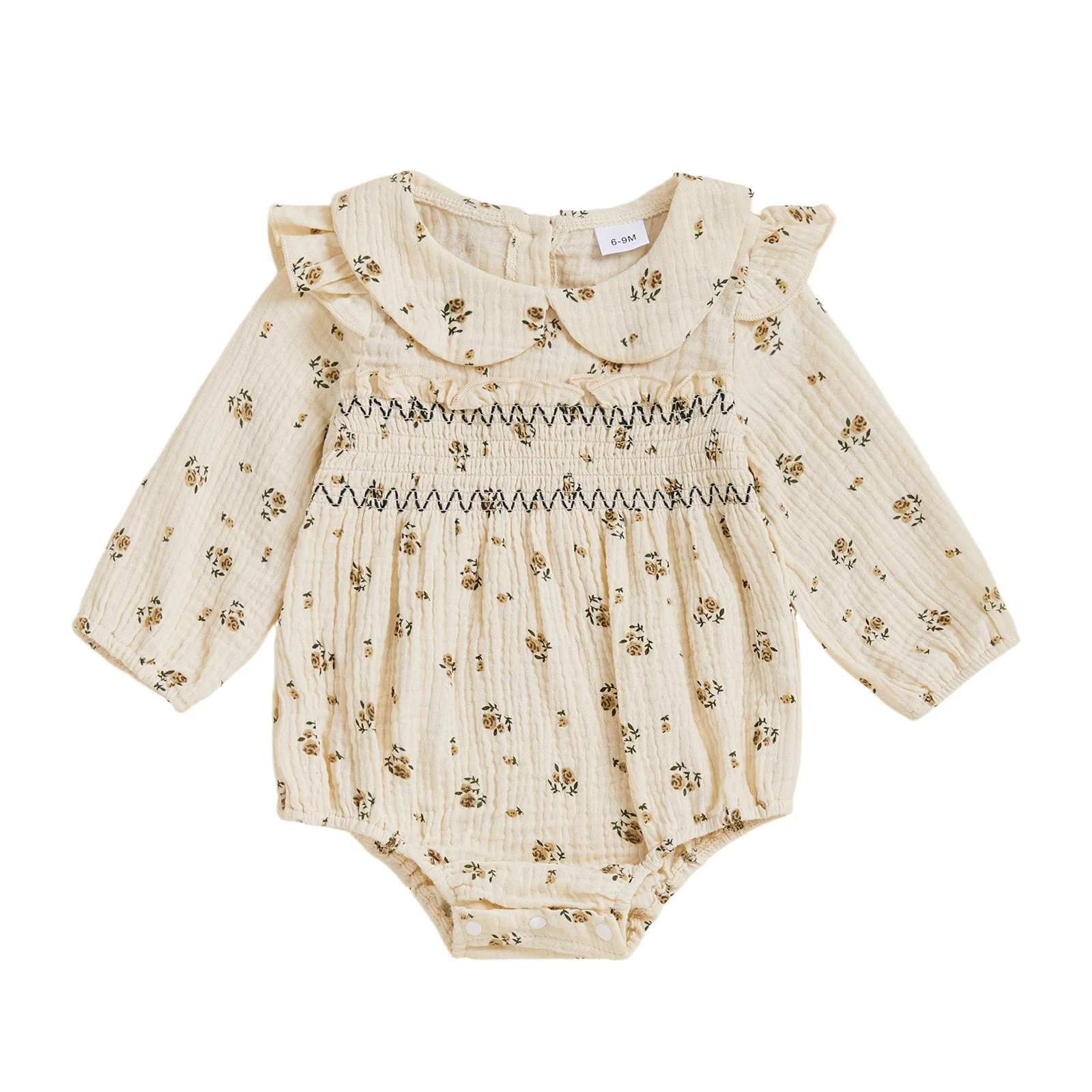 

Комбинезон для маленьких девочек с короткими рукавами и рюшами на воротнике, полосатый комбинезон для летнего пляжного отдыха или праздничной одежды