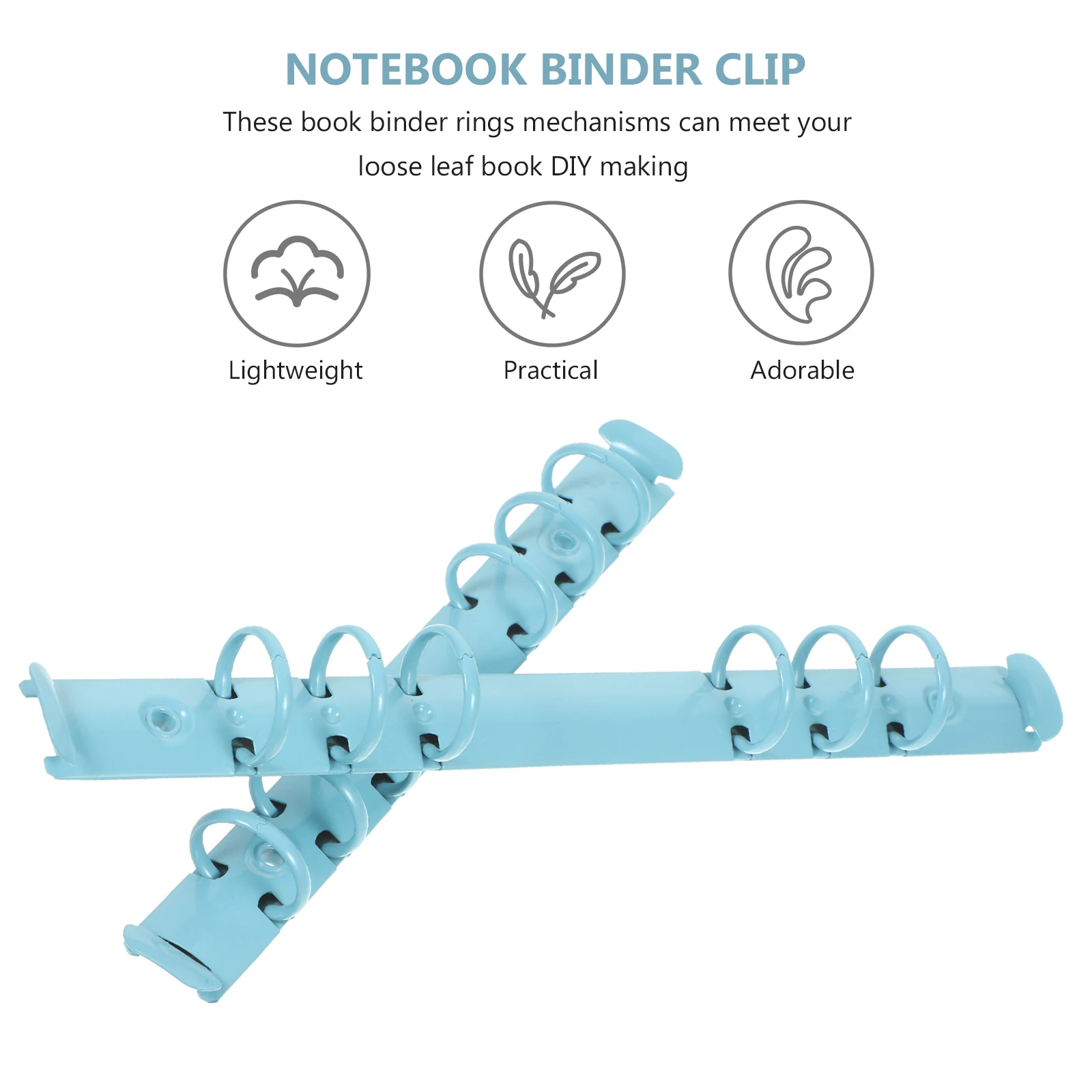 2pcs Metal Binder Clips 6 Ring A5 Spine Inserts For Notebook Loose Leaf Planner Diy Binding Mechanism Fixing Segmented Binders