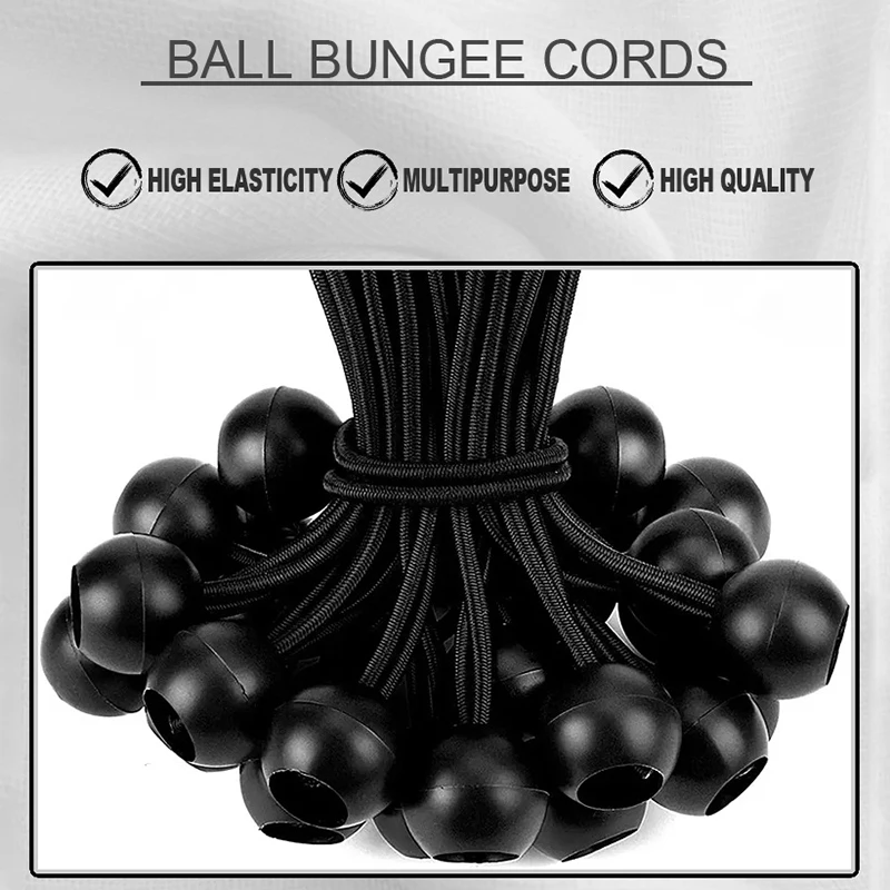 24 Pack Ball Bungee Cord, 3 Specifications Bungee Cord Balls Canopy Tarp Tie Down Bungee Balls for Home Use, Camping, Tents, Car view 3