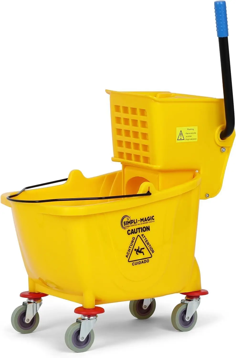 

Commercial Mop Bucket with Side Press Wringer, 26 Quart Capacity, Yellow Color for Efficient Cleaning