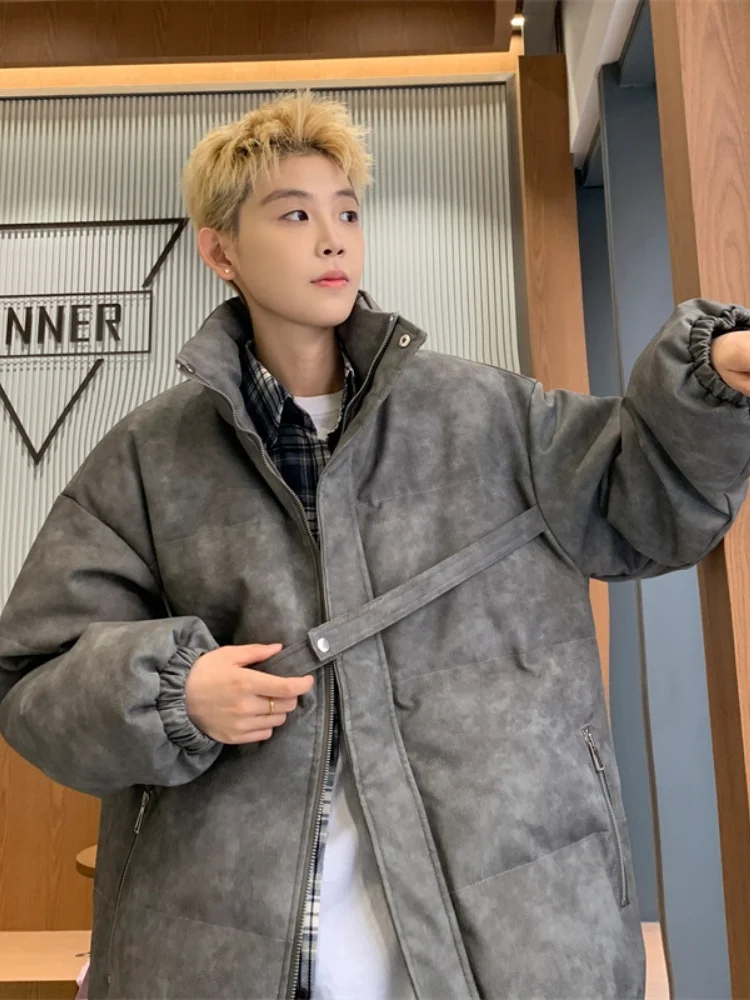 

Youthful Casual Warm Cotton Jaet Men's Sle Color Winter Faionable Comfortable Polyester Fiber Filled Zipper Closu...